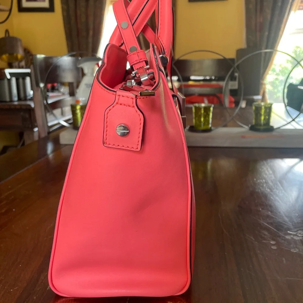 Milly Vibrant Coral Satchel with Detachable Strap